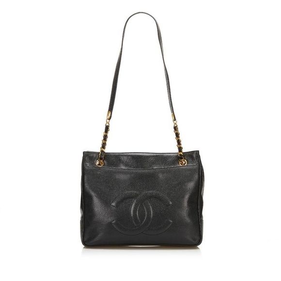 Chanel Chain Tote Bag Black Gold Caviar Skin - Picture 3 of 7